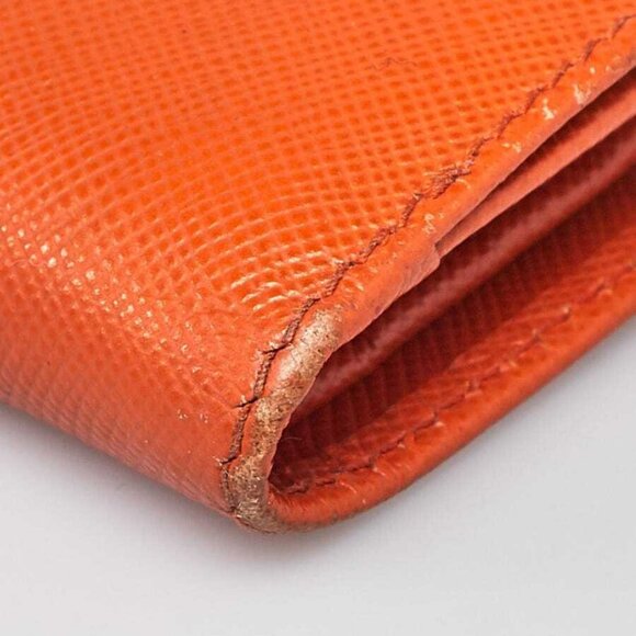 Prada Orange Saffiano Leather Flap Wallet - Picture 3 of 8